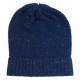 Blå nistret beanie i strikket cashmere