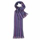 Stribet tørklæde i blå og violette farver