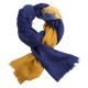 Tofarvet pashmina tørklæde i navy/gylden