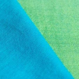 Tofarvet pashmina tørklæde i petroleumsblå/grøn