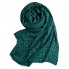 Cashmere sjal i turkis og sort hanefjed