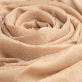 Sandfarvet pashminasjal i cashmere og silke