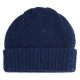 Blå nistret beanie i strikket cashmere