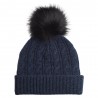 Blå cashmere hue med kvast