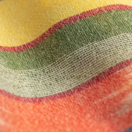 Ikat vævet cashmere tørklæde i klare farver