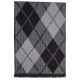 Tørklæde i børstet silke med grå/sort harlekinmønster