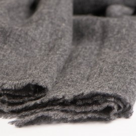 Tørklæde i mørk naturgrå cashmere melange