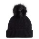 Sort beanie i strikket cashmere
