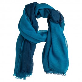 Storternet sjal i petroleumsblå og navy