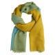 Storternet sjal i sennepsgul og blå