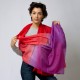 Tofarvet pashmina sjal i violet og rød