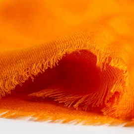 Orange jacquardvævet cashmere sjal