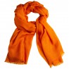 Orange jacquardvævet cashmere sjal