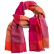 Ternet cashmere tørklæde i rød/orange/violet