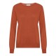 Orange bluse i silke/cashmere rund hals