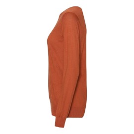 Orange bluse i silke/cashmere rund hals