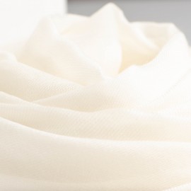 Stort hvidt cashmere sjal 200 x 140 cm