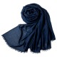 Ekstra stort cashmere/silke sjal i marineblå