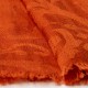 Rust orange jacquard vævet cashmere sjal