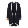 Navy kimono med detaljer i grå, blå og camel