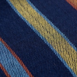Navy cashmeretørklæde med farvede striber