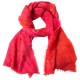 Cashmeresjal i fuchsia/orange spraymønster