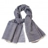 Navy melange pashminasjal i cashmere/silke
