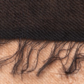 Kvadratisk tørklæde i sort/mocca dip-dye