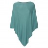Petroleumsgrøn poncho i silke/cashmere