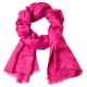 Fuchsiafarvet jacquard vævet sjal i cashmere/silke