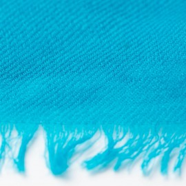 Kvadratisk cashmere tørklæde i petroleumsblå