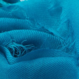 Kvadratisk cashmere tørklæde i petroleumsblå