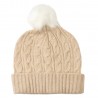Sandfarvet cashmere hue med kvast