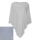 Lyseblå poncho i let silke/cashmere blanding