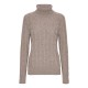 Cashmere turtle neck beige meleret