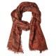 Orange cashmeretørklæde med paisley print