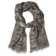Gråt cashmere tørklæde med paisleyprint