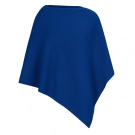 Mørkeblå poncho i strikket cashmere