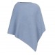 Dueblå poncho i ren cashmere