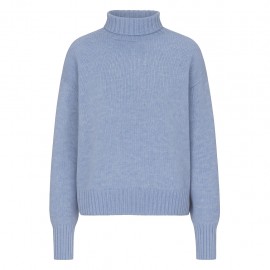 Oversize cashmere sweater i dueblå