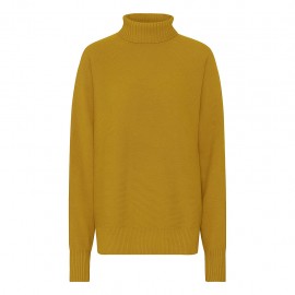 Oversize cashmere sweater i karrygul