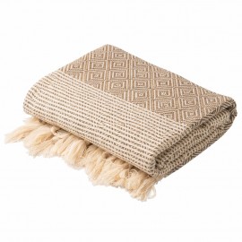 Beige hammam håndklæde i diamantmønster