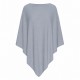 Lyseblå poncho i let silke/cashmere blanding