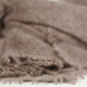 Strikket cashmeretørklæde i naturfarvet taupe