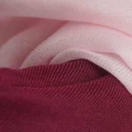 Tofarvet pashmina sjal i vinr&oslash;d og rosa