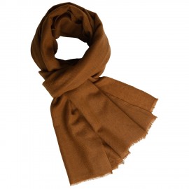 Brunt twill vævet cashmere tørklæde