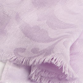 Lavendelfarvet jacquard vævet pashmina sjal