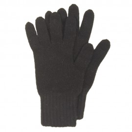 Sorte strikkede handsker i lambswool