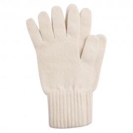 Råhvide strikkede handsker i lambswool