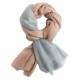 Tofarvet pashmina sjal i lyseblå og beige